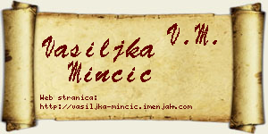 Vasiljka Minčić vizit kartica